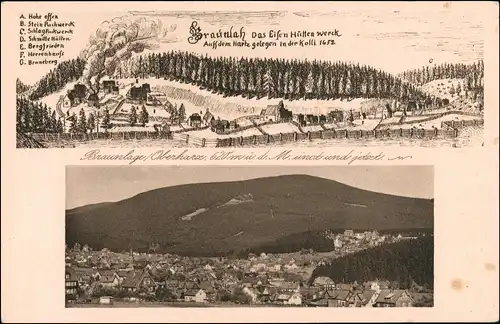 Ansichtskarte Braunlage Einst 1652 und Heute 1931