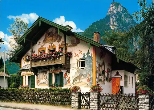 Ansichtskarte Oberammergau Rotkäppchen-Haus und Kofel (1342 m) 1980