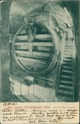 Heidelberg Das große Heidelberger Fass 212422 Liter fassendes Faß 1902