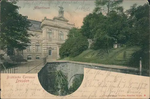 Ansichtskarte Dresden Albertinum, coloriert 3 D Effekt 1902