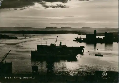 Postcard Oslo Kristiania Sonnenuntergang Fra Ekeberg 1942