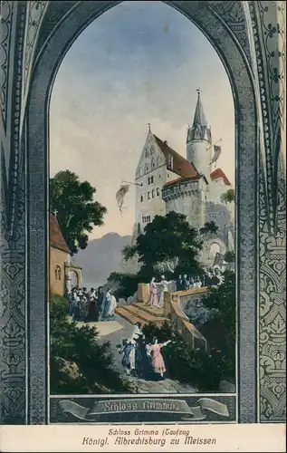 Ansichtskarte Meißen Schloss Albrechtsburg - Grimma 1908