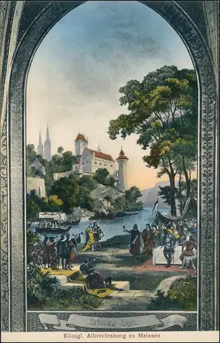 Ansichtskarte Meißen Schloss Albrechtsburg - Wandgemälde Schloss 1908