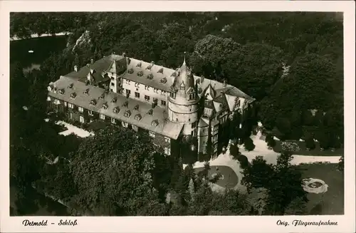 Ansichtskarte Detmold Luftbild Schloss 1940