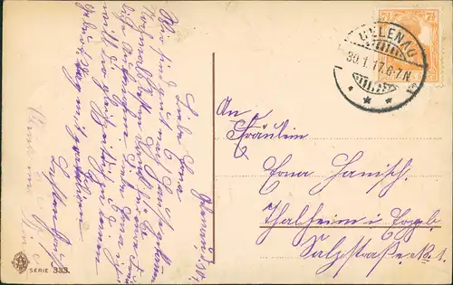 Ansichtskarte  Ja Treue Dein Herz Patriotikas WK1 1917 Prägekarte