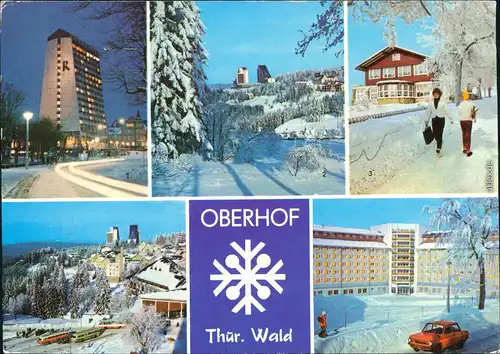 Oberhof (Thüringen) FDGB-Erholungsheim Rennsteig, Interhotel Panorama, Café Luisensitz, Überblick, FDGB-Erhloungsheim Fritz Weineck 1980