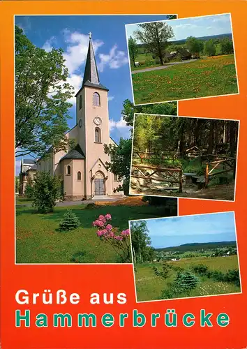 Hammerbrücke-Muldenhammer Umland-Ansicht Kirche Mehrbild-AK color 1995