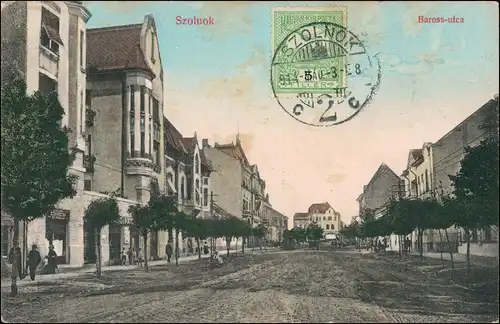 Postcard Sollnock Szolnok Baross-ucta 1914