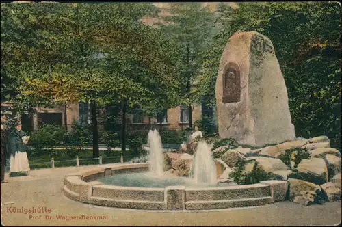 Postcard Königshütte (Oberschlesien) Chorzów Prof. Wagner Denkmal 1914