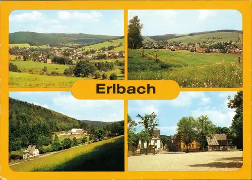 Erlbach (Vogtland) Blick vom Wohlhausener Berg, Teilansicht,1982/1990