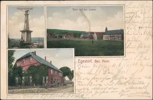Ansichtskarte Egestorf 3 Bild Kriegerdenkmal, Gasthaus, Stadt 1912