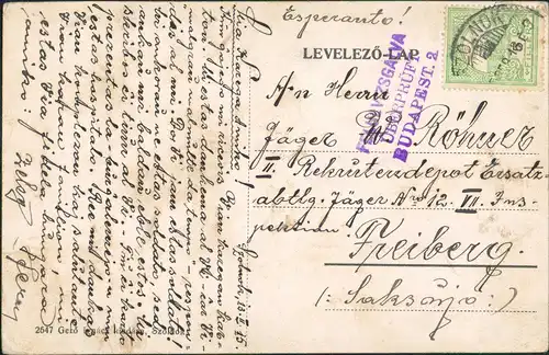 Postcard Sollnock Szolnok Polgari fiuskola 1912