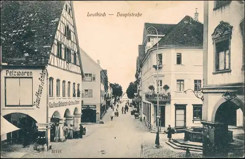 Ansichtskarte Leutkirch im Allgäu Hauptstraße Kaufhaus Anker 1927
