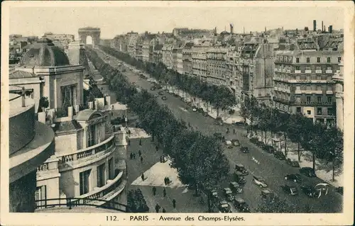 CPA Paris Avenue des Champs-Elysées Strassen Panorama 1940