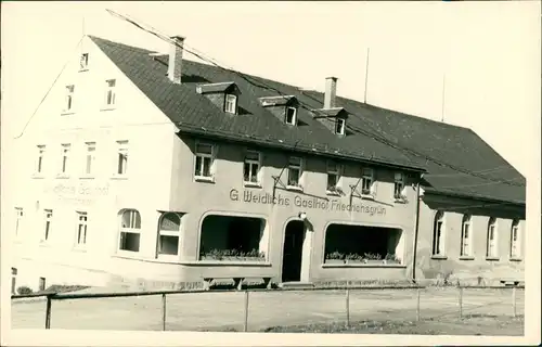 Hammerbrücke-Muldenhammer G. Weidlich`s Gasthof Friedrichsgrün Fotokarte 1958