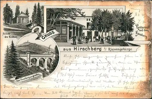 Litho AK Hirschberg (Schlesien) Jelenia Góra Litho Restaurant  Hausberg 1897