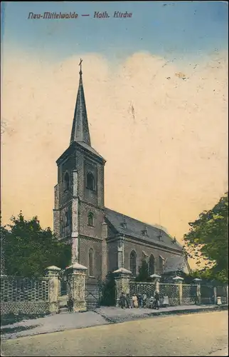 Postcard Neumittelwalde Medzibor Międzybórz Kath. Kirche 1920