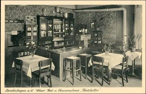 Ansichtskarte Landesbergen (Weser) Ratskeller - innen 1932