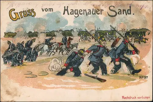 Hagenau Haguenau Hàwenàu Gruss aus - Soldaten Litho AK Sand 1916 Privatfoto