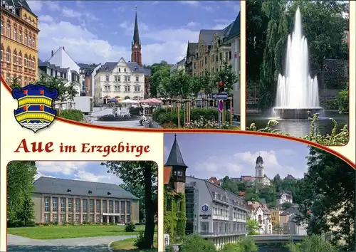 Aue (Erzgebirge) Altmarkt, Carolateich, Kulturhaus, Friedenskirche 2010