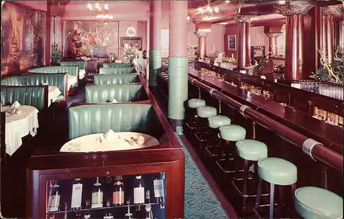 San Francisco Food Bar Bush Street Inside View, Innenansicht 1960