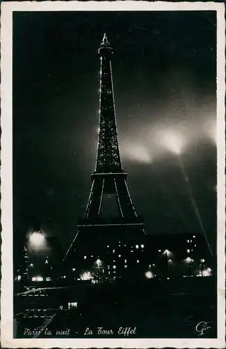 CPA Paris Eiffelturm bei Nacht - Illumination 1937