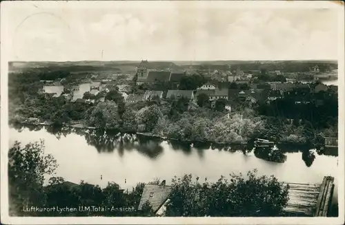 Ansichtskarte Lychen Panorama-Totalansicht Häuser Partie 1928