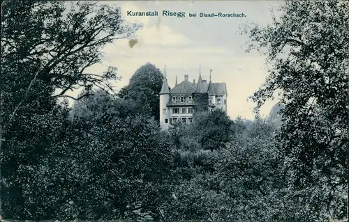 Ansichtskarte Rorschach Kuranstalt Risegg Region Staad-Rorschach 1909