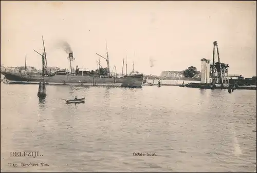 Postkaart Delfzijl Hafen - Dampfer Anlagen 1922