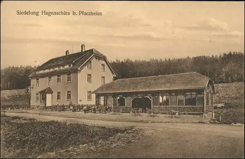 Ansichtskarte Pforzheim Siedelung Hagenschies 1913