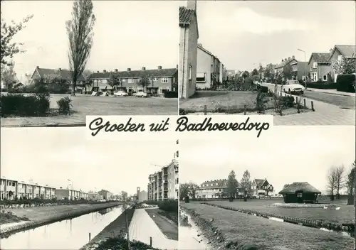 Postkaart Badhoevedorp-Haarlemmermeer 4 Bild, Autos Häuser 1965