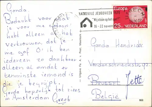 Postkaart Meerkerk-Vijfheerenlanden Panorama Luftbild 1970