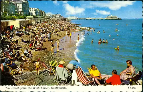 Postcard Eastbourne Strand, Hotels 1980