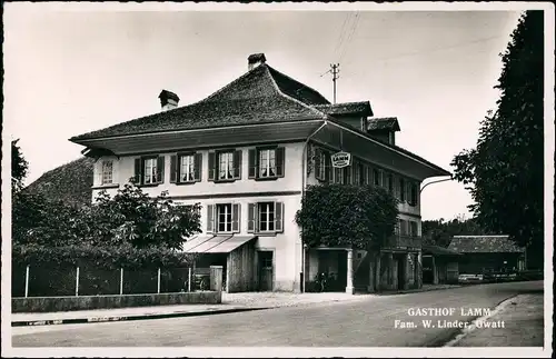 Ansichtskarte Gwatt-Thun Thoune Straße Gasthof Lamm 1930