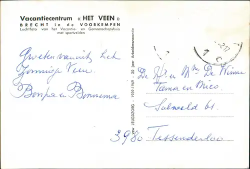 Postkaart Brecht (Belgien) Vacantiecentrum « HET VEEN » 1965