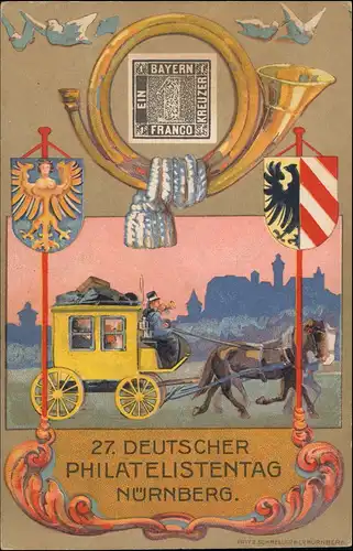 Ansichtskarte Nürnberg 27. Deutscher Philatelistentag 1921