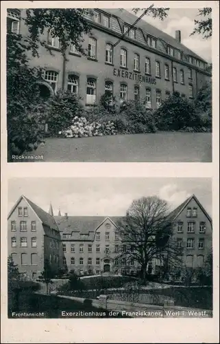 Ansichtskarte Werl (Westfalen) Exerzitenhaus 2 Bild - gel. Feldpost 1942