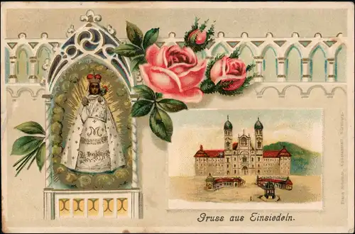 Ansichtskarte Einsiedeln Kloster - Prägekarte - MB 1911 Prägekarte