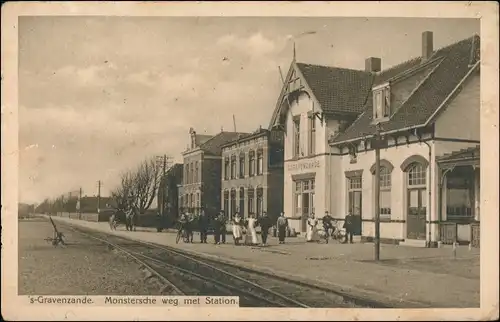 Postkaart ’s-Gravenzande Straße Bahnhof Station 1937