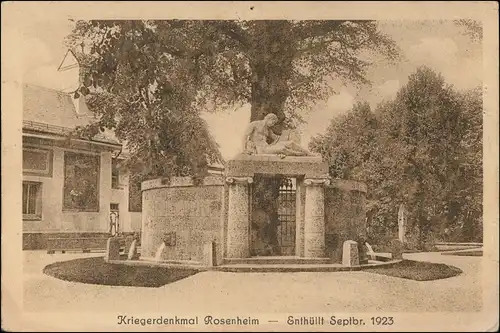 Ansichtskarte Rosenheim Kriegerdenkmal 1923 1924