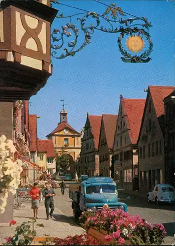 Windsbach Dorfstrasse Windsbach mit VW Volkswagen Käfer und LKW, Personen 1970