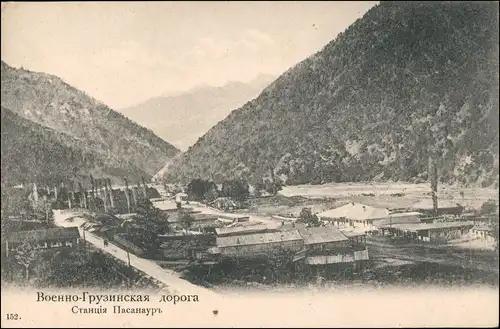 Georgien (allgemein) Военно-Грузинская дорога Станція Пасанауръ 1912