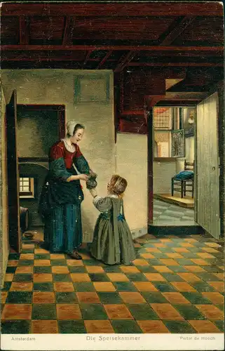 Ansichtskarte  Künstlerkarte: Gemälde Pieter de Hoch Amsterdam 1913