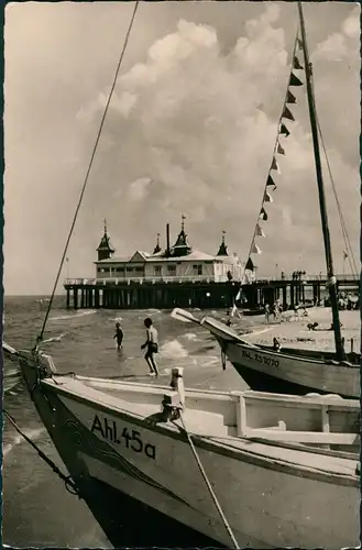 Ansichtskarte Ahlbeck (Usedom) Fischerboote Strandcafe 1963