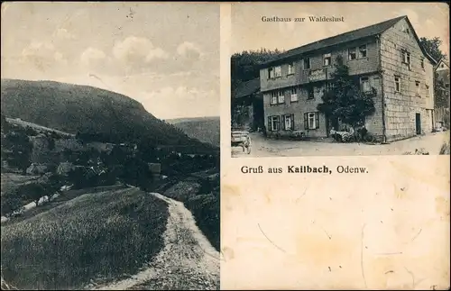 Kailbach (Odenwald)-Oberzent 2 Bild: Stadt und Gasthaus zur Waldeslust 1912
