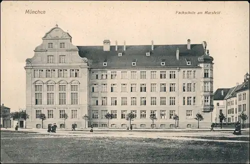 Ansichtskarte München Fachschule am Marsfeld 1912