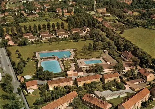 Ahlen (Westfalen) Freibad aus der Vogelschau Luftaufnahme Schwimmbad 1965