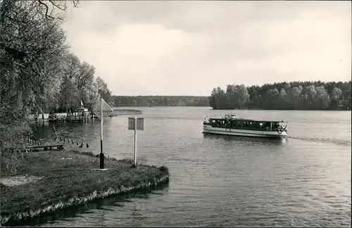 Zechlinerhütte Rheinsberg Kleines Fahrgastschiff Motorboot   Schlabornsee 1964