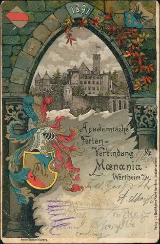 Wertheim Academische Ferienverbindung Moenania Heraldik Staat 1901