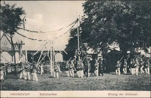 Ansichtskarte Hannover Schützenfest Einzug der Schützen RAR 1907